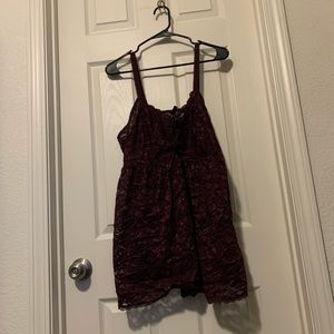 Torrid burgundy lace babydoll lingerie size 3